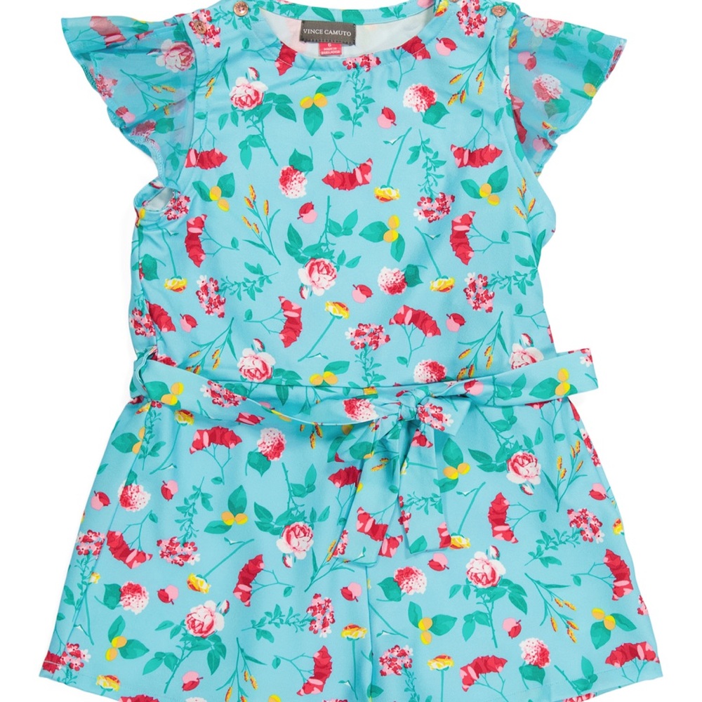 VINCE CAMUTO Little Girls Floral Romper Size 6 NWT